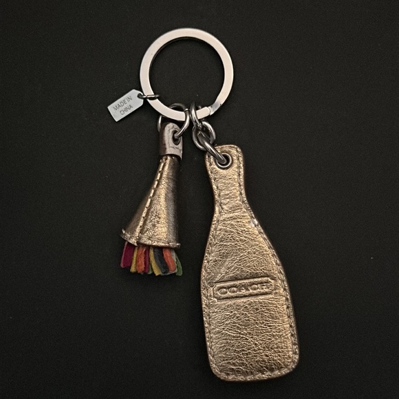 Coach Leather Champagne Bottle Fob Keychain - Picture 5 of 8